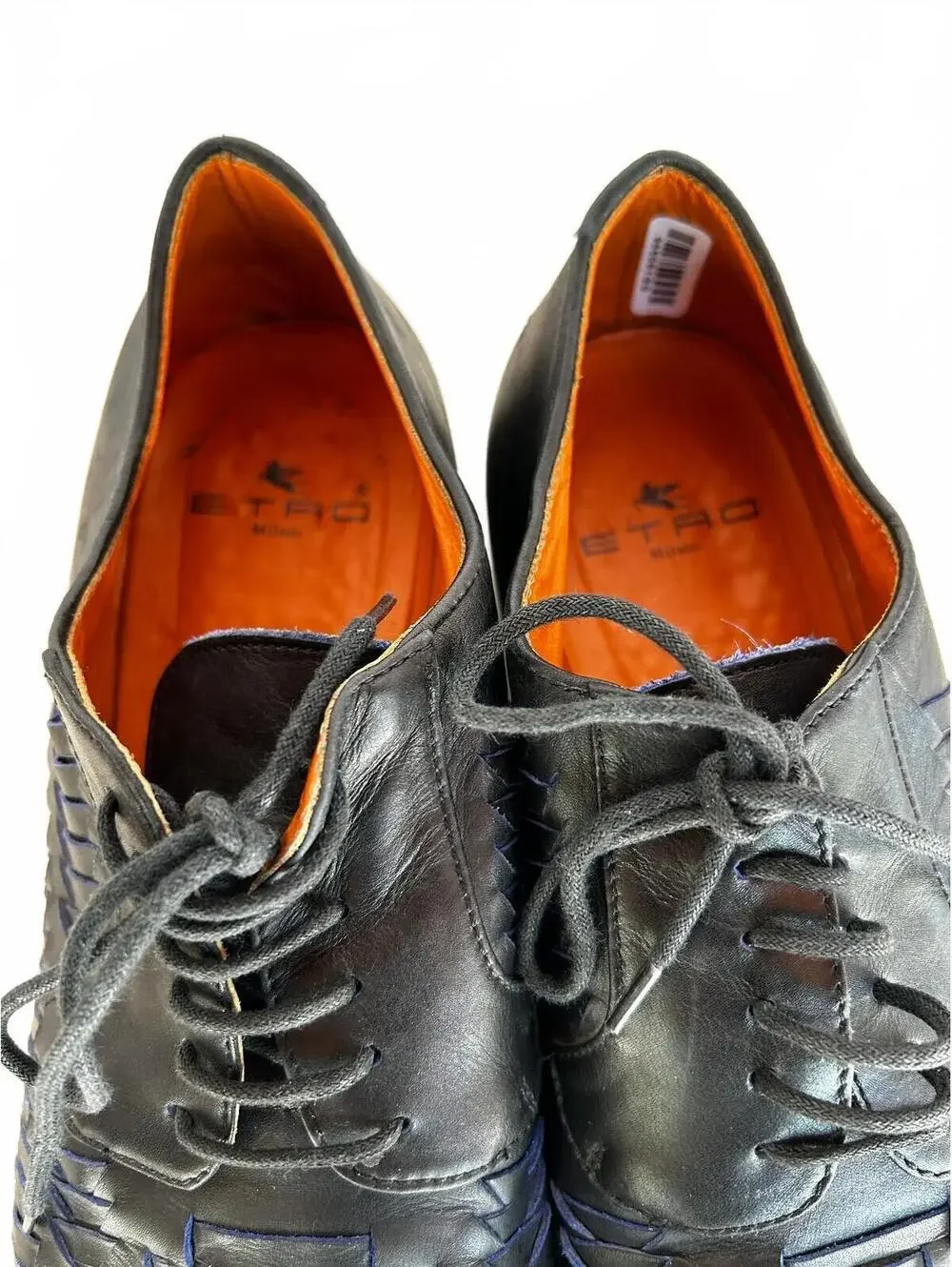 Luxury Etro Milano Black Woven Derby Shoes Men EU 43 US 10